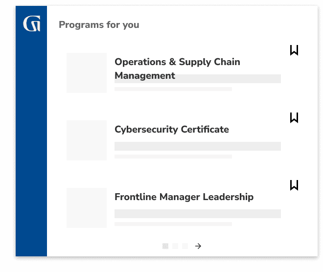 Programs for you: Operations & Supply Chain, Cybersecurity Certificate, and Frontline Manager Leadership