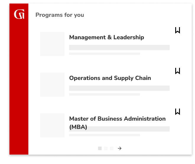 Programs for you: Management & Leadership; Operations and Supply Chain; Master of Business Administration